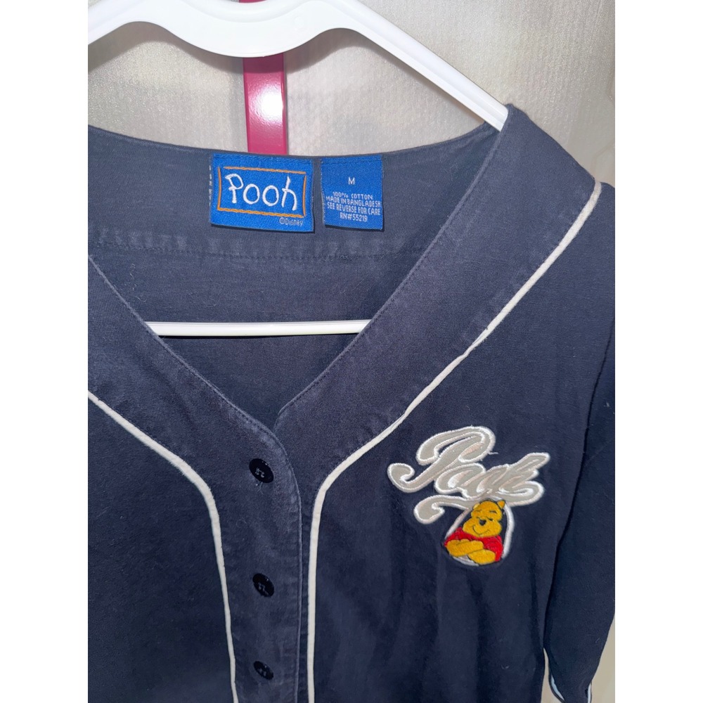 Disney Winnie the Pooh Baseball Jersey Navy Blue 100 Acre Athletic‎ Dept Medium - Picture 3 of 7